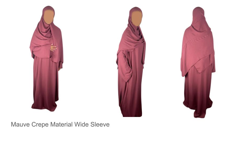 Crepe Material Wide Sleeve Abaya