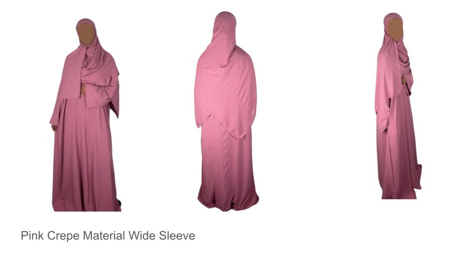 Crepe Material Wide Sleeve Abaya