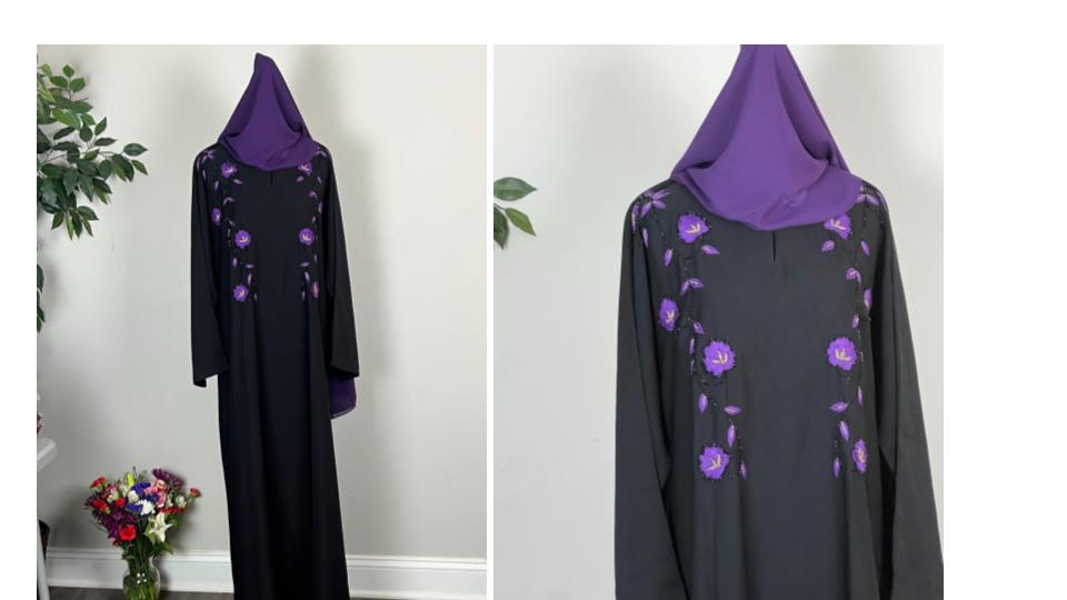 Classic Nada Embroidered Closed Abaya