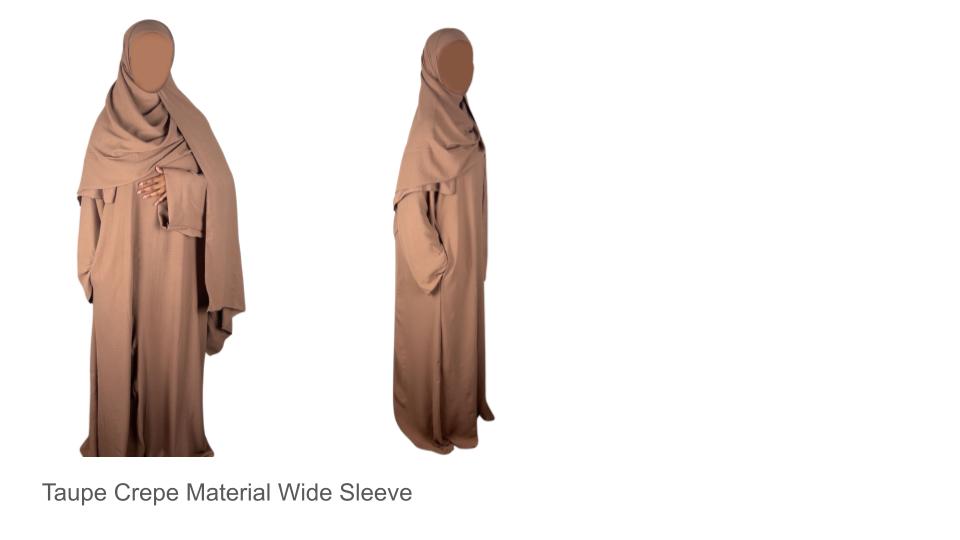 Crepe Material Wide Sleeve Abaya