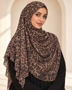 Premium Printed Jersey Hijab JP002 worn by a model