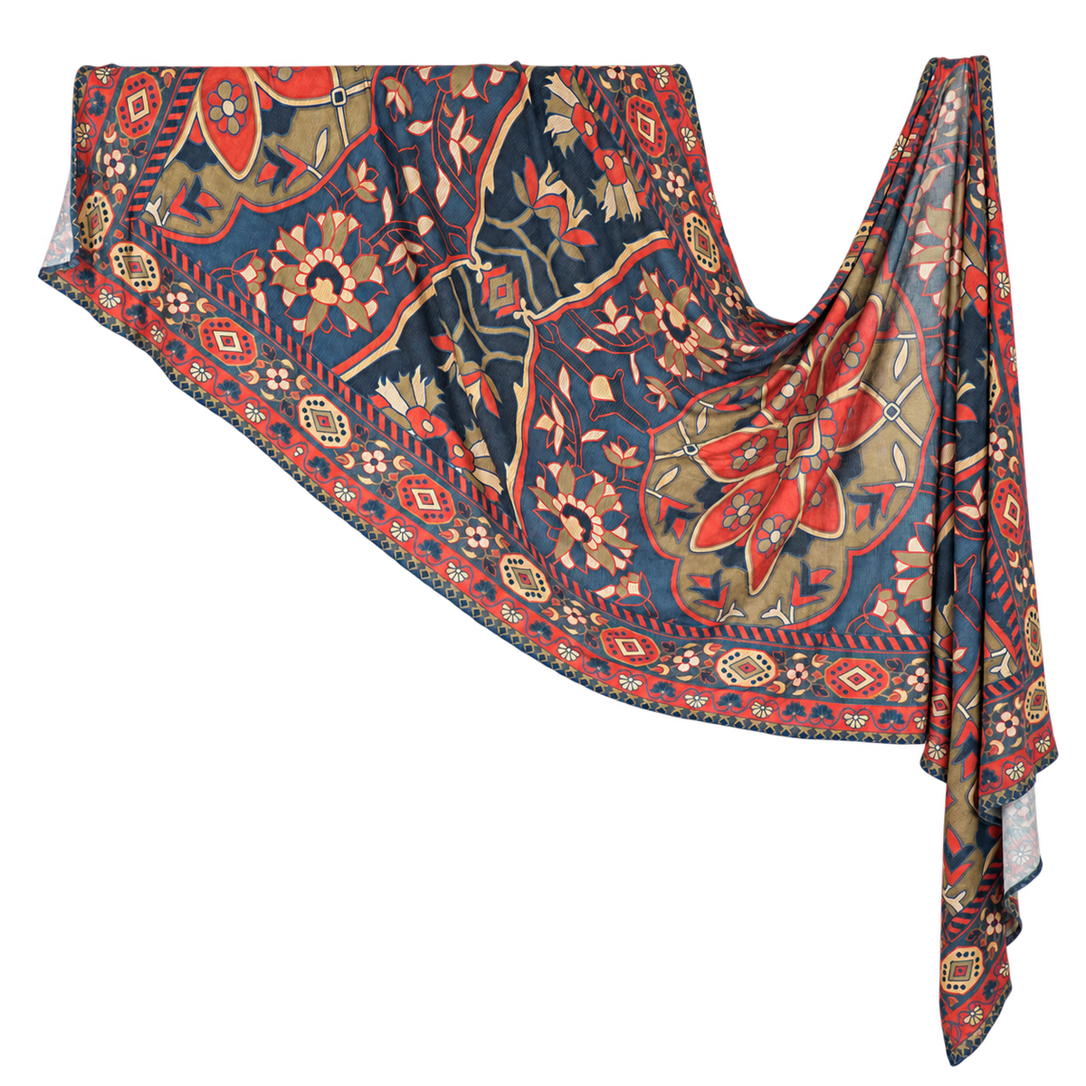 Premium Printed Jersey Hijab JP004 showing the full print and drape