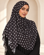 Premium Printed Jersey Hijab JP011 worn by a model