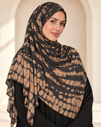 Premium Printed Jersey Hijab JP031 worn by a model