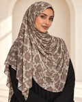 Premium Printed Jersey Hijab JP035 worn by a model