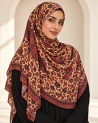 Premium Printed Jersey Hijab PJ065 worn by a model
