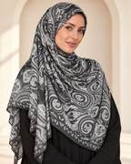 Premium Printed Modal Hijab VI173 worn by a model