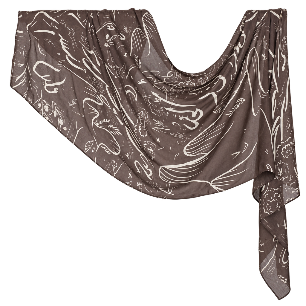 Premium Printed Modal Hijab VI350 showing the full print and drape