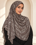 Premium Printed Modal Hijab VI350 worn by a model