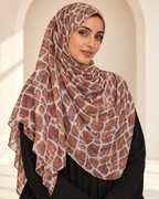 Premium Printed Modal Hijab VI365 worn by a model