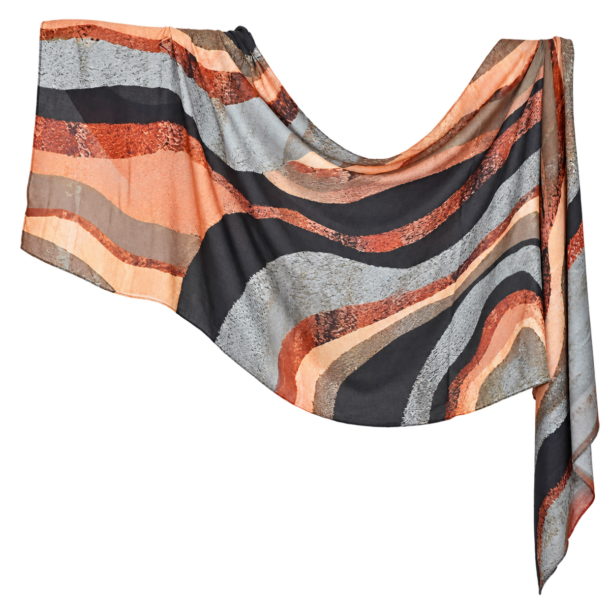 Premium Twill Modal Hijab XV035 showing the full print and drape