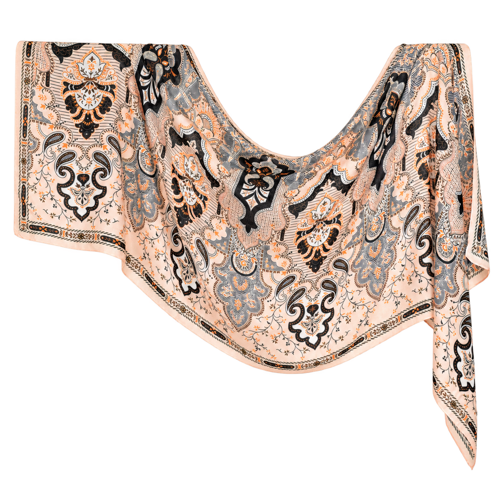 Premium Twill Modal Hijab XV041 showing the full print and drape