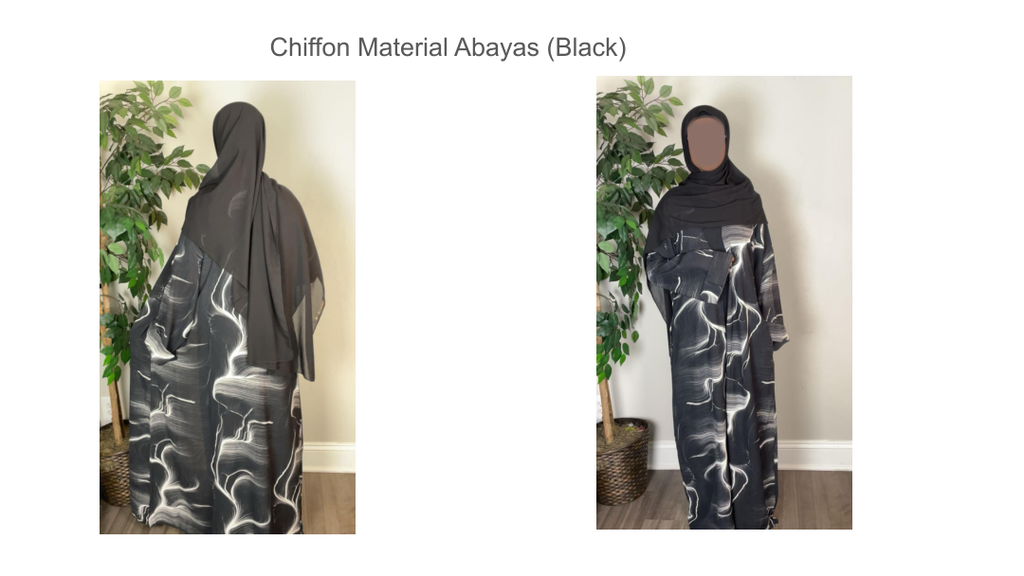Three-Piece Chiffon Open Abaya