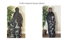 Three-Piece Chiffon Open Abaya