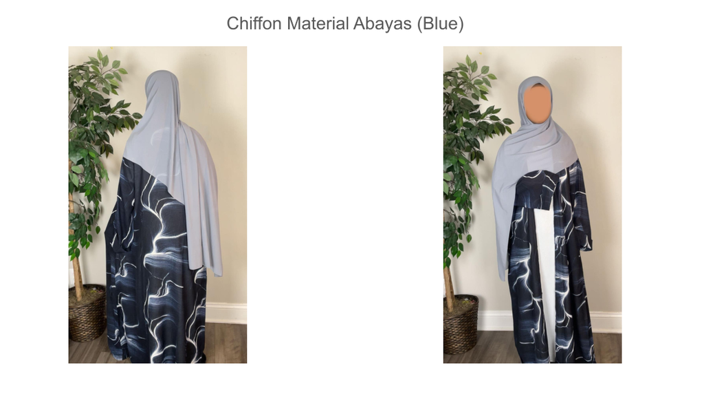Three-Piece Chiffon Open Abaya